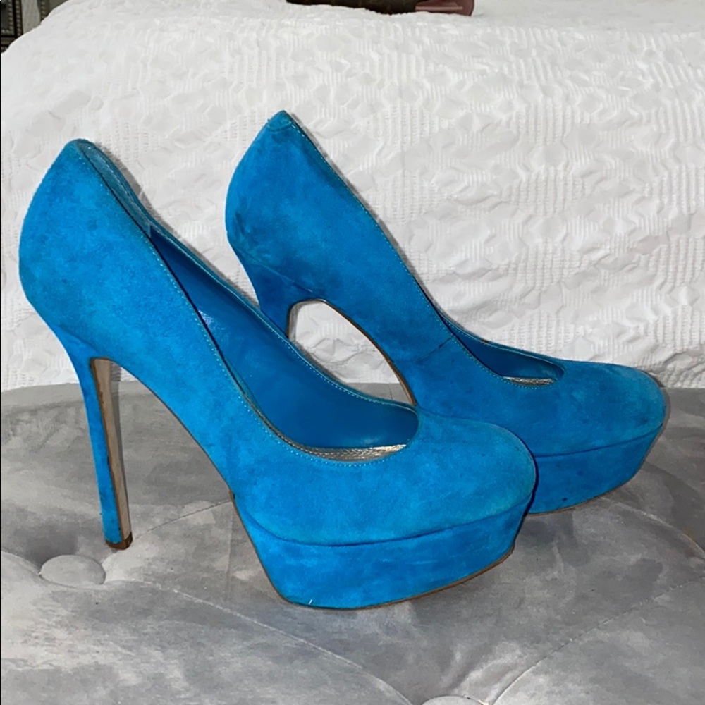 Bright blue heels